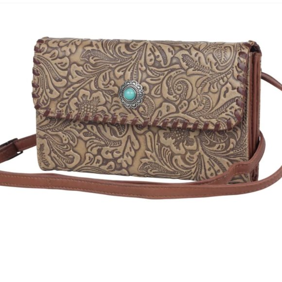 Hand Tooled Leather Wallet by Myra Bag - Picture 6 of 6